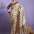 Cream ethnic motifs zari banarasi saree