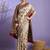 Cream ethnic motifs zari banarasi saree