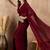 Maroon satin designer saree