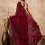 Maroon satin designer saree