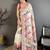 Off white floral embroidered silk blend handloom jamdani saree