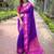 Purple ethnic motifs woven design kanjeevaram saree