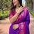 Purple ethnic motifs woven design kanjeevaram saree
