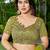 Lime ethnic motifs embroidered  georgette heavy work saree
