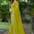 Lime ethnic motifs embroidered  georgette heavy work saree