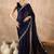 Blue satin saree