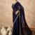 Blue satin saree