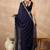 Blue satin saree