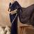 Blue satin saree