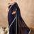 Blue satin saree