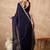 Blue satin saree