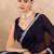 Blue satin saree