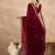 Maroon satin saree
