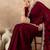 Maroon satin saree