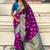 Purple ethnic motifs woven design zari kanjeevaram saree