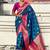 Blue ethnic motifs woven design zari kanjeevaram saree