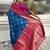 Blue ethnic motifs woven design zari kanjeevaram saree