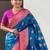 Blue ethnic motifs woven design zari kanjeevaram saree