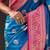 Blue ethnic motifs woven design zari kanjeevaram saree