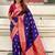 Violet ethnic motifs woven design zari  kanjeevaram saree