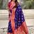 Violet ethnic motifs woven design zari  kanjeevaram saree