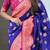 Violet ethnic motifs woven design zari  kanjeevaram saree