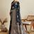 Black ethnic motifs woven design zari  banarasi saree