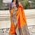 Orange woven design kanjeevaram saree