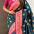 Blue ethnic motifs woven design zari kanjeevaram saree
