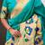 Sea green woven design zari silk blend paithani saree