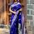 Violet woven design zari silk blend banarasi saree