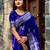 Violet woven design zari silk blend banarasi saree