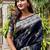 Black woven design zari silk blend banarasi saree