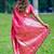Pink woven design zari silk blend banarasi saree