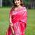 Pink woven design zari silk blend banarasi saree