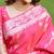 Pink woven design zari silk blend banarasi saree