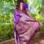 Purple woven design zari silk blend banarasi saree