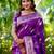 Purple woven design zari silk blend banarasi saree