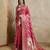 Red woven design zardozi satin mysore silk saree
