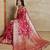Red woven design zardozi satin mysore silk saree