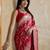 Red woven design zardozi satin mysore silk saree