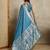 Blue woven design zardozi satin mysore silk saree