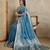 Blue woven design zardozi satin mysore silk saree