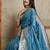 Blue woven design zardozi satin mysore silk saree
