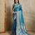Blue woven design zari satin mysore silk saree