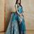Blue woven design zari satin mysore silk saree