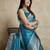 Blue woven design zari satin mysore silk saree