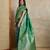 Green woven design zardozi satin mysore silk saree