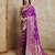 Violet woven design zardozi satin designer mysore silk saree