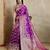 Violet woven design zardozi satin designer mysore silk saree